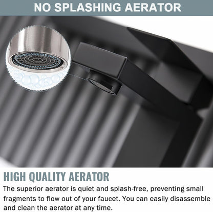 Grifo para lavabo de baño Vsunhoo negro mate con desagüe