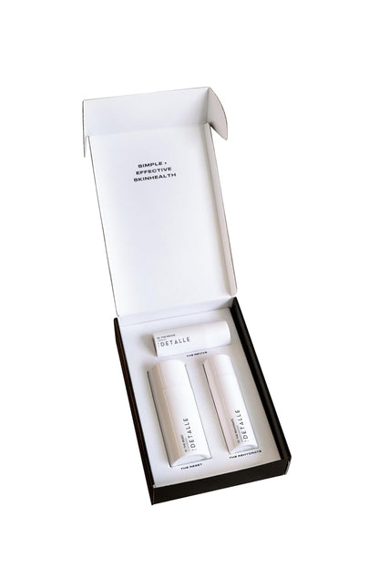 Set de 3 pasos de skincare, El Detalle, The Régimen, todo tipo de piel.