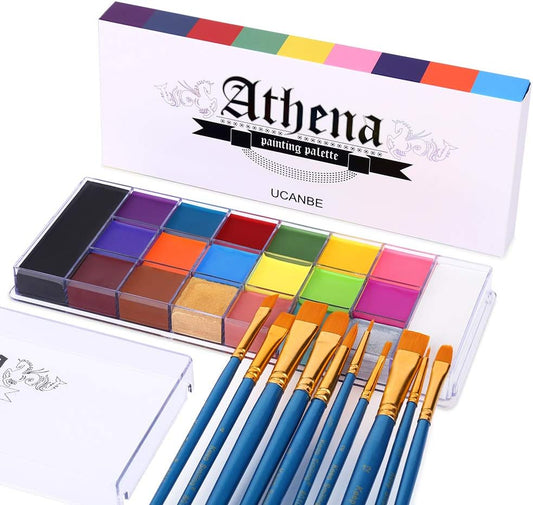 Paleta de pintura Athena,  pintura facial y corporal, para niños y adultos.