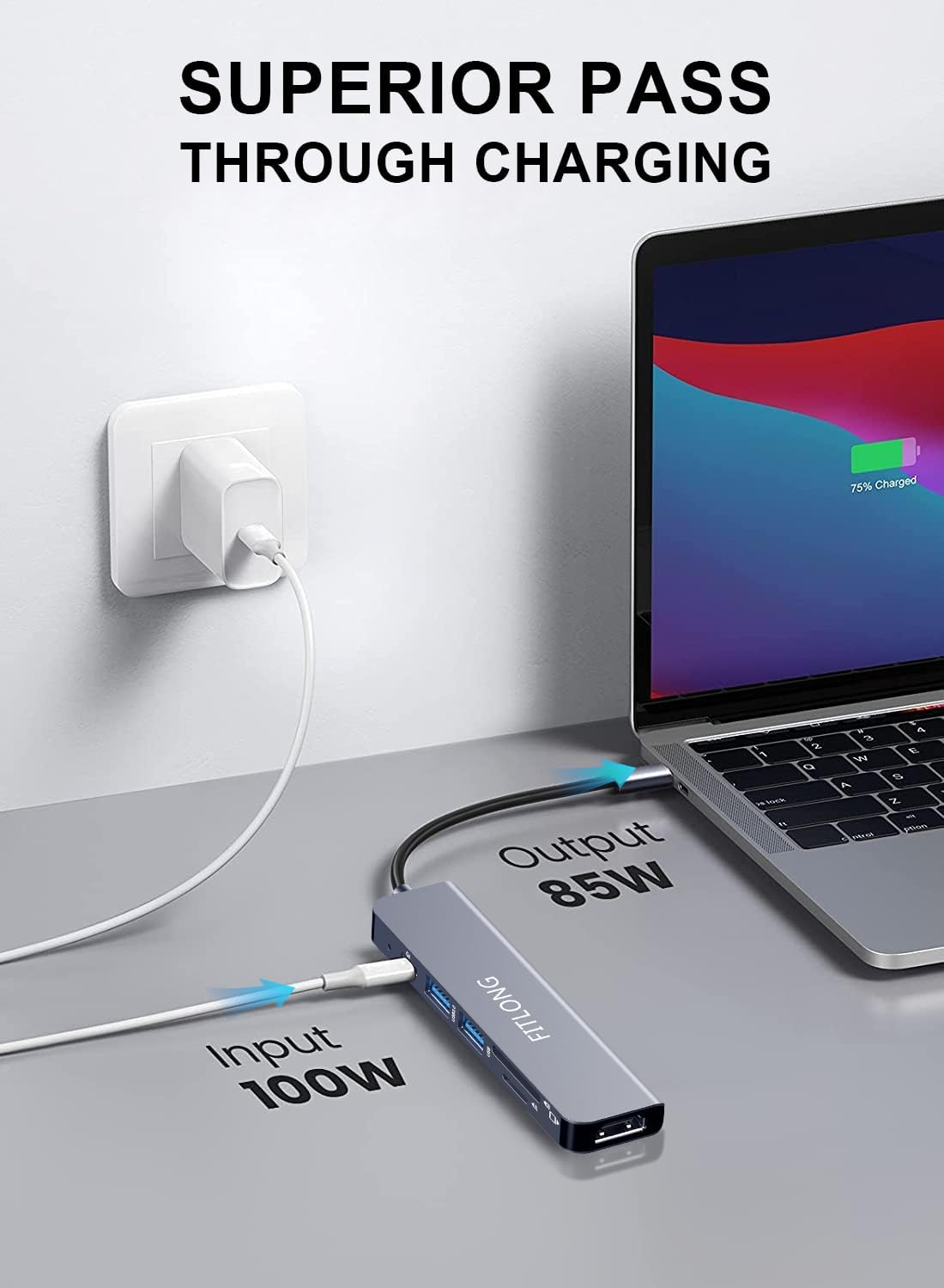 Adaptador USB-C compatible MacBook Pro/Air 6-1