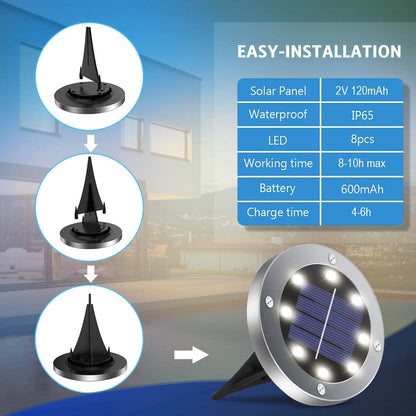 19 Luces Solares Para Exteriores Impermeables Blanco Frio (USADO)