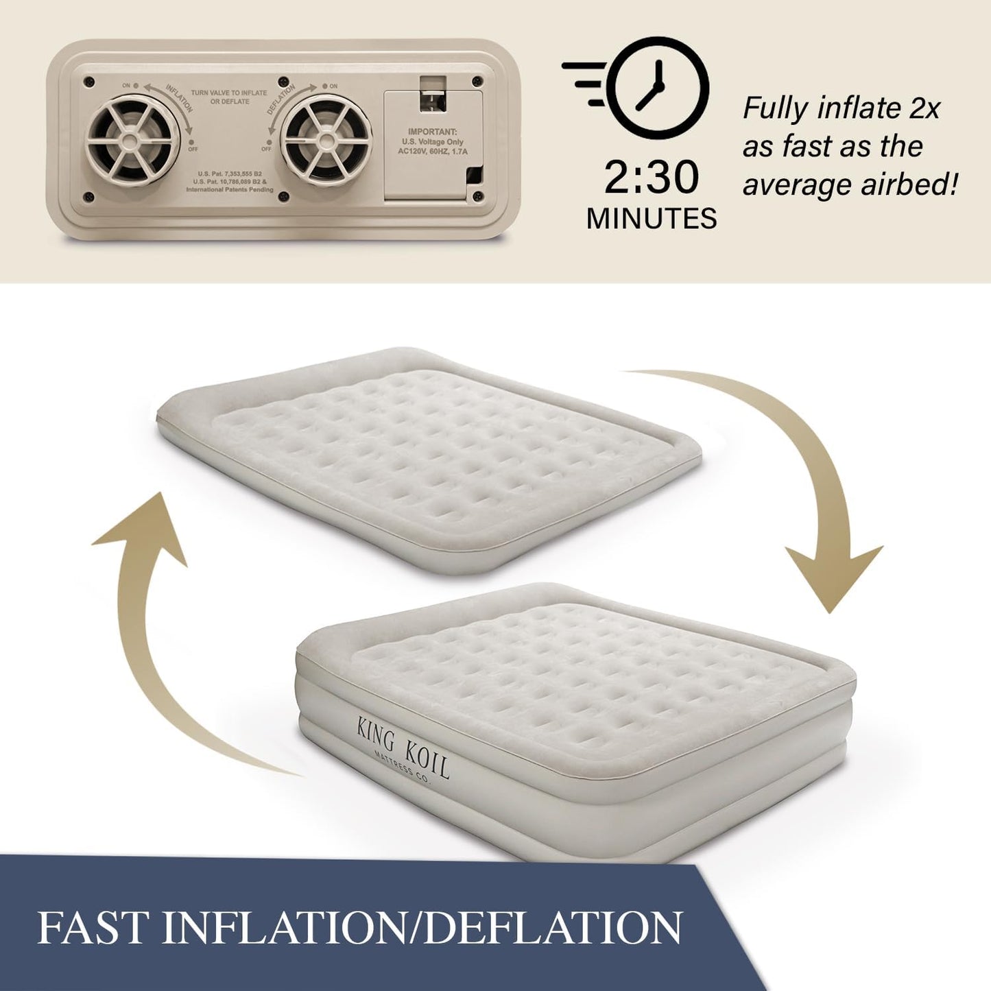 King Koil Colchón de Aire de Lujo California King con Bomba Integrada