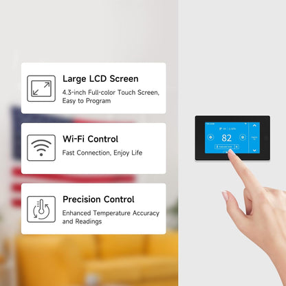 Termostato inteligente para casa con adaptador de cable C, EDGEANT