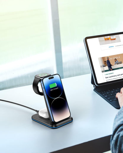 Cargador inalámbrico plegable para múltiples dispositivos, ZUBARR.