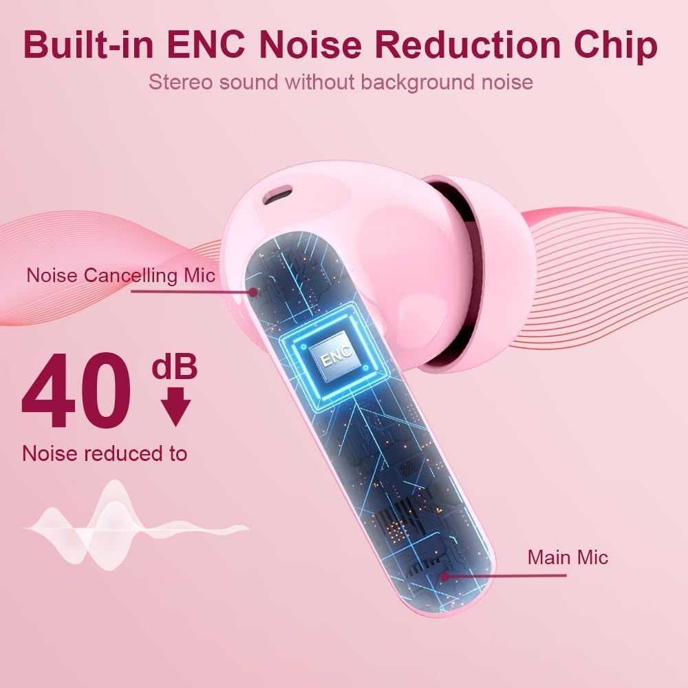 Auriculares Inalámbricos Btootos A90 Bluetooth rosa