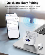 Auriculares A3 PRO inalámbricos Bluetooth 5.3 de 42 hrs de reproducción