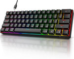 KOORUI - Teclado Para Juegos, 60% Mecánico con 26 RGB Retroiluminados