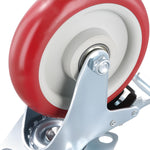 Juego de 6 ruedas giratorias, 5" con freno de bloqueo, 360-1320 lb