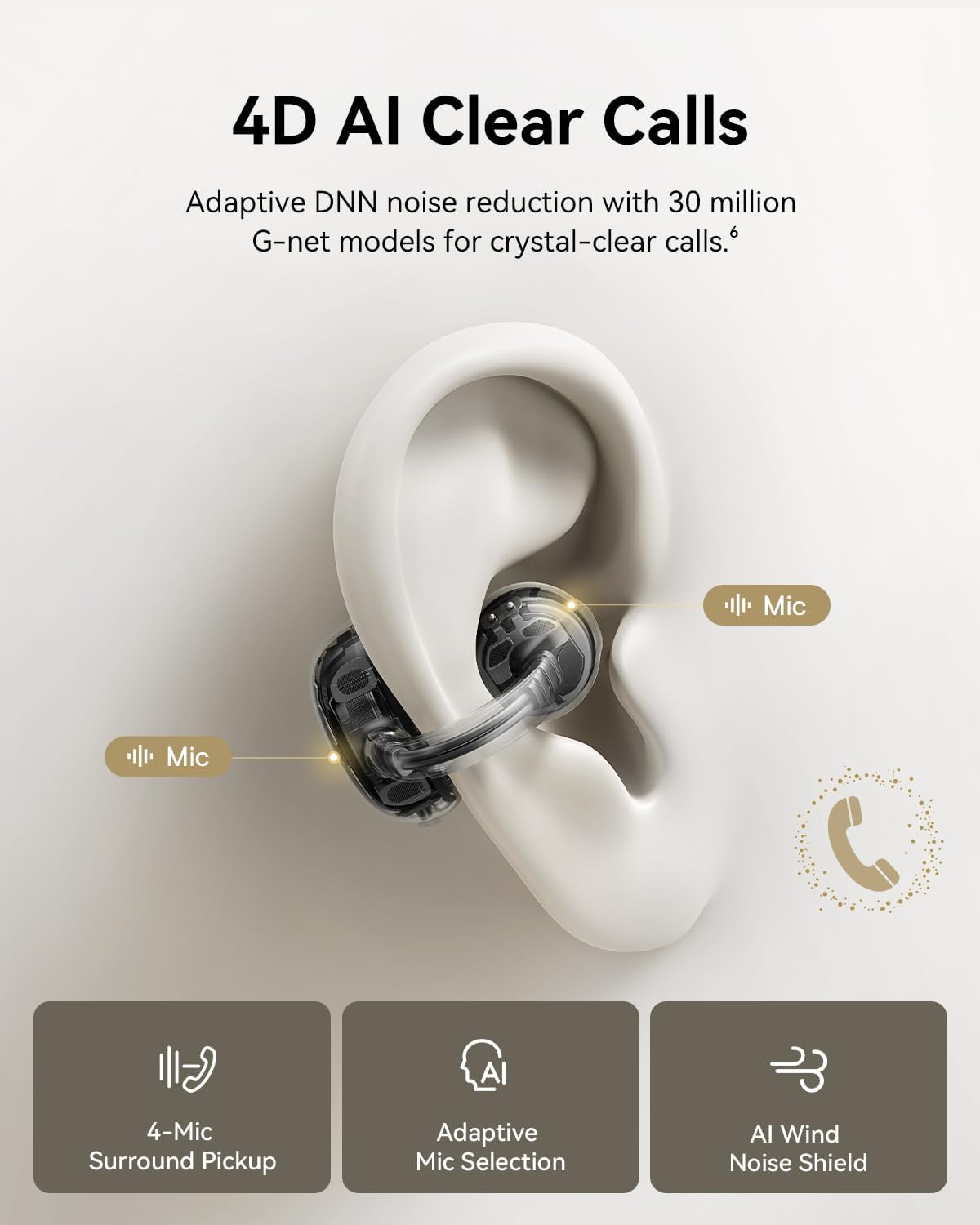 Auriculares abiertos, Baseus Bowie MC1 Pro, Sonido acústico.PEARL