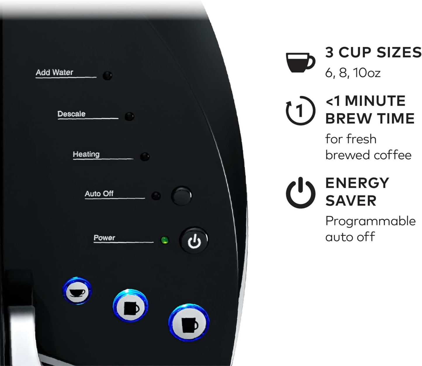 Cafetera Keurig K-Classic de una sola porción K-Cup Pod, con 3 tamaños , 48 oz