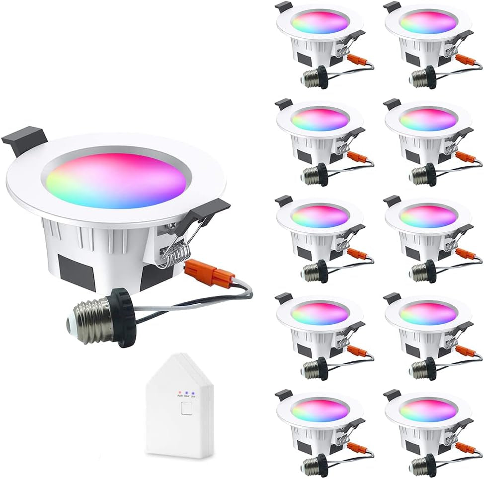 Kit 10 Luces Empotrable Led Smart, 4 Pulgadas, 5w, Control (USADO)