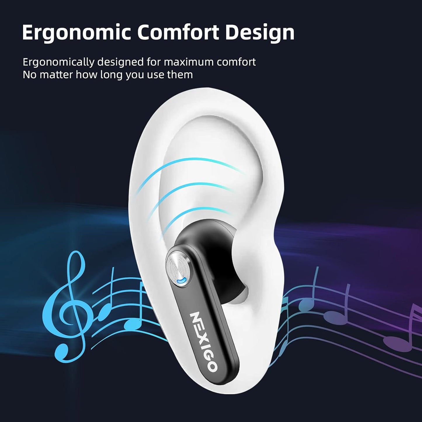 NexiGo Air T2 Auriculares inalámbricos ultrafinos impermeable Bluetooth 5.2