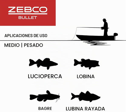 Carrete Pesca Zebco Bullet MG Spincast 30 Magnesio Ultraligero