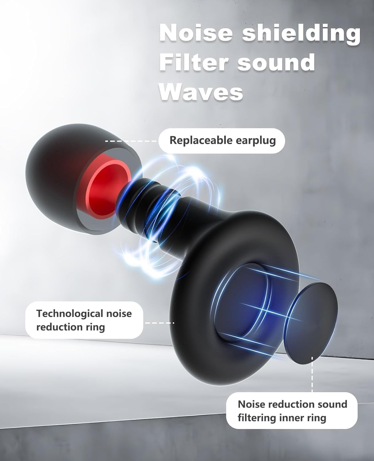 Tapones para los oídos reutilizables, reducción de ruido.