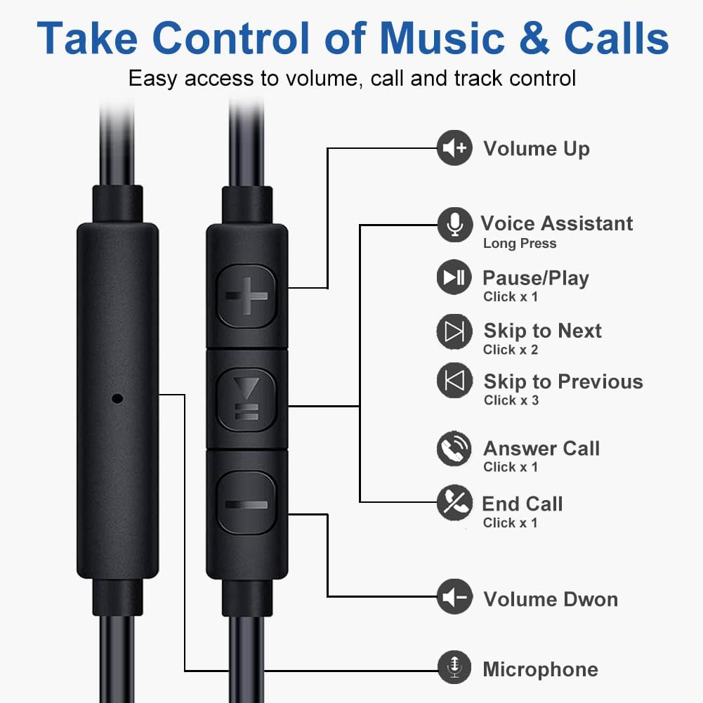 Joysico - Auriculares con cable de oreja abierta con micrófono.