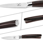 Cuchillo de pelar, 3.5", acero inoxidable, mango Pakkawood.