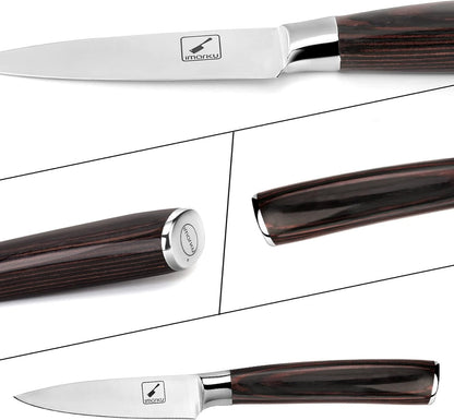 Cuchillo de pelar, 3.5", acero inoxidable, mango Pakkawood.