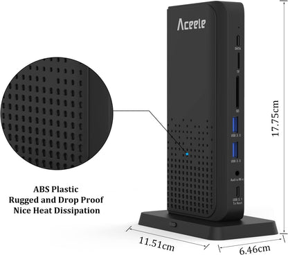 Estación de acoplamiento para portátil, Aceele concentrador USB/C.