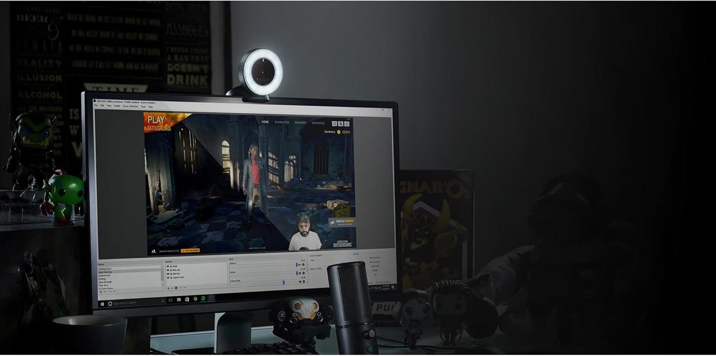 Razer Kiyo: Camara web Full HD 1080p 30FPS/720P.