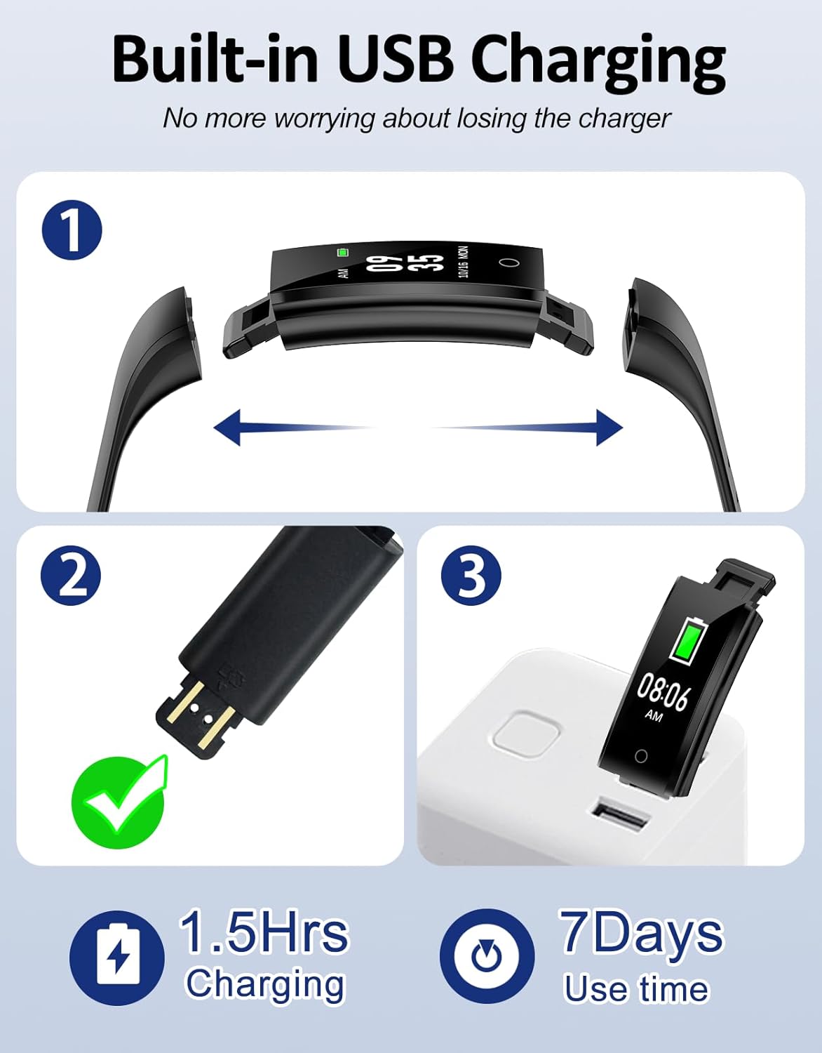 GRV Pulsera Actividad Inteligente Sin Bluetooth Sin App