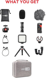 Vlog Kit luz y micrófono Incluido, para Smartphone y Cámaras USKEYVISION