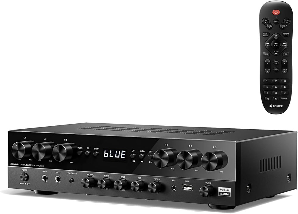 Amplificador Donner 1000W Bluetooth 5.3 6 Canales