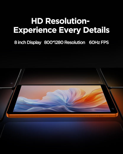 Tablet Android, Callsky de 8", Wi-Fi, Bluetooth 5.4, Octa-Core.