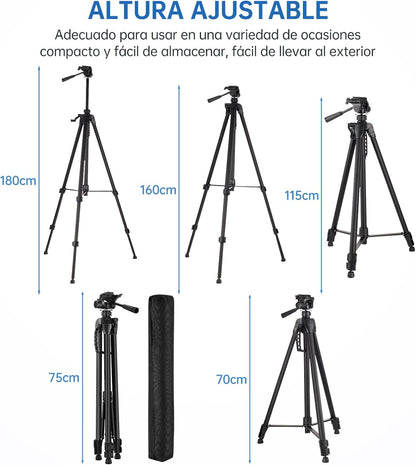 Trípode Profesional Multifunción  Soporte Ajustable  70-180cm