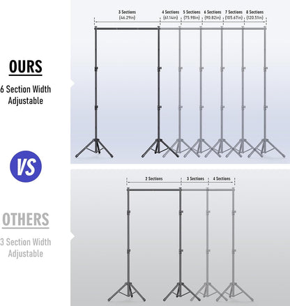 Soporte de fondo ajustable para fiestas y estudio de fotografía.