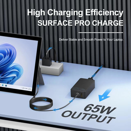 Cargador Surface Pro de 65 W, Surface Laptop Charger.