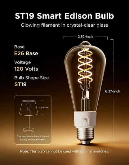Bombillas Govee Edison, Inteligentes estilo vintage, RGB Compatible Alexa.