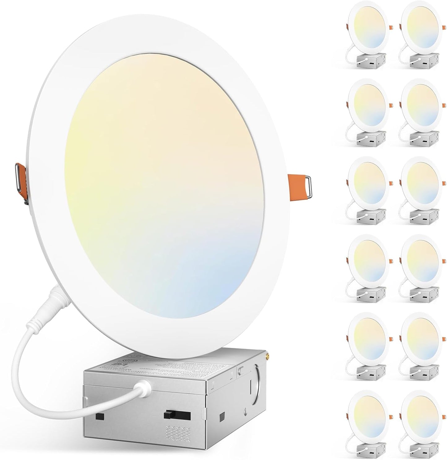 12 luces LED empotrables AMICO de 7" y 5CCT en 1