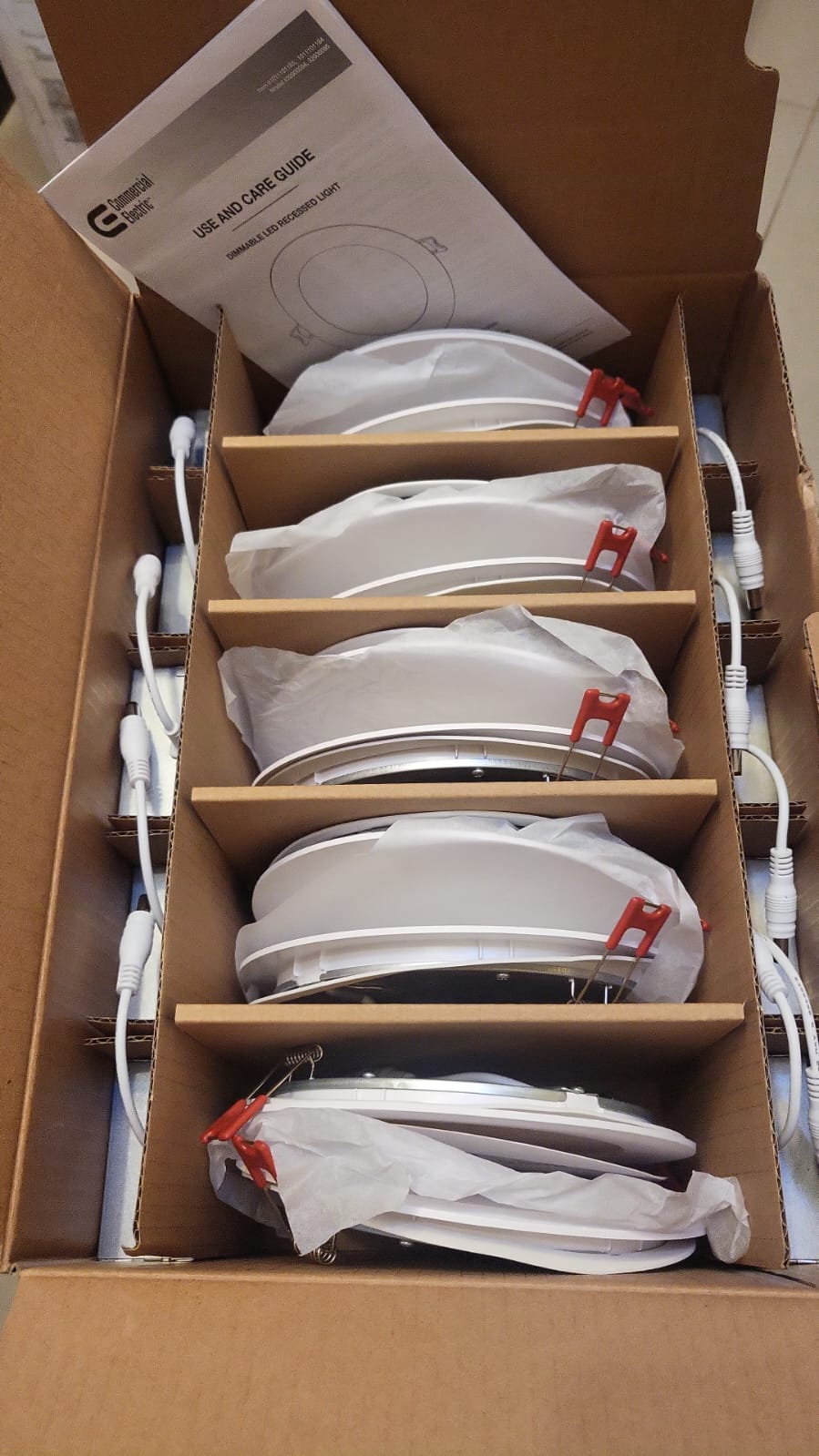 Luces  empotrables 6 pulgadas, LED delgado sin carcasa, blanco (paquete de 10)