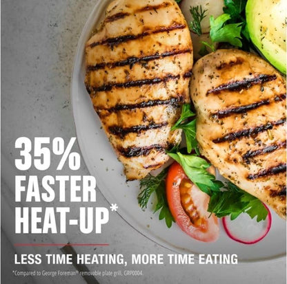 Parrilla y prensa para paninis George Foreman, 4 porciones placas extraíbles.