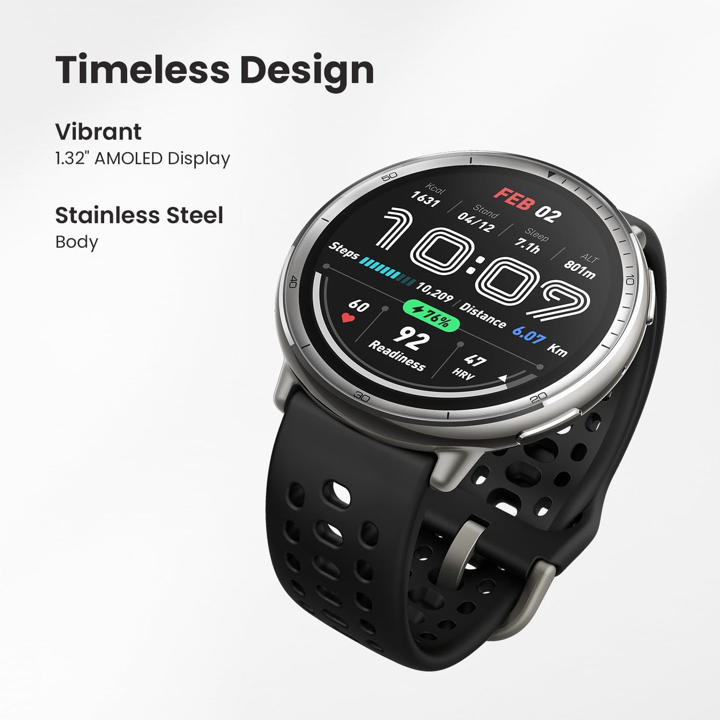Amazfit Active 2 Reloj inteligente de 44 mm, resistente al agua.