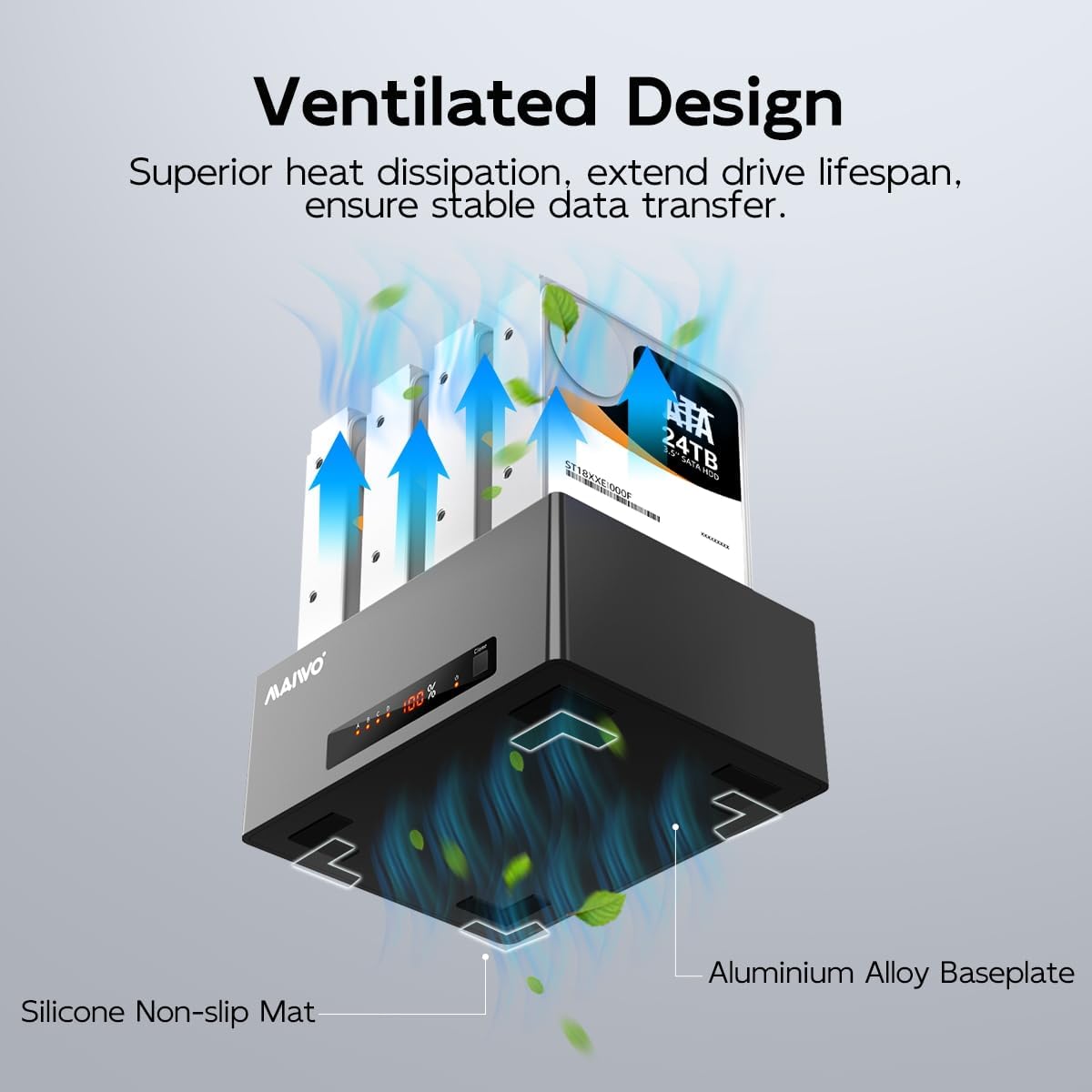 Duplicador de disco duro de 4 bahías, 5 Gbps de velocidad