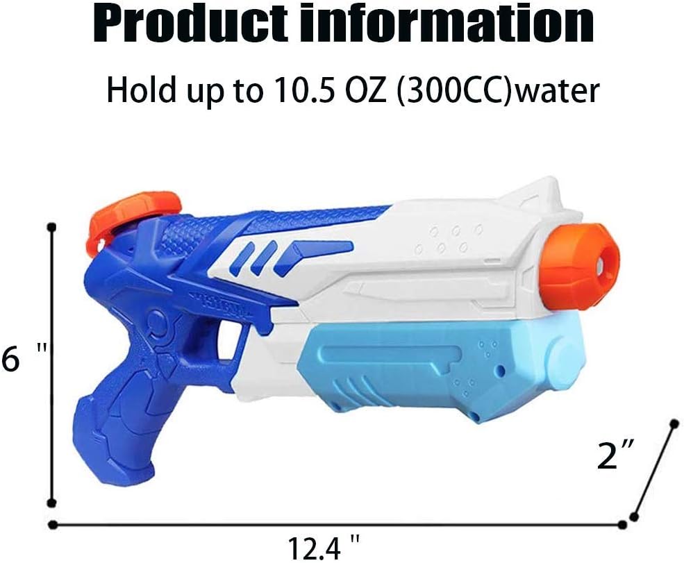 Pistolas de agua para niños y adultos, tiro largo (hasta 20 pies).