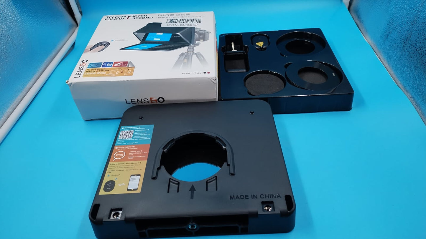 Teleprompter portátil para iPad, tablet, smartphone, cámara réflex.