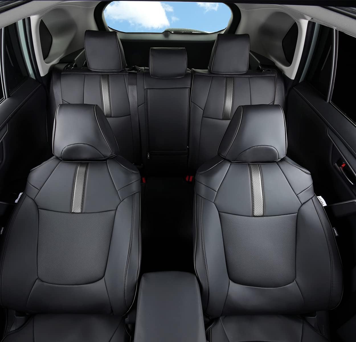 Fundas de asiento para Toyota RAV4 LE Limited XLE Premium con piel sintética