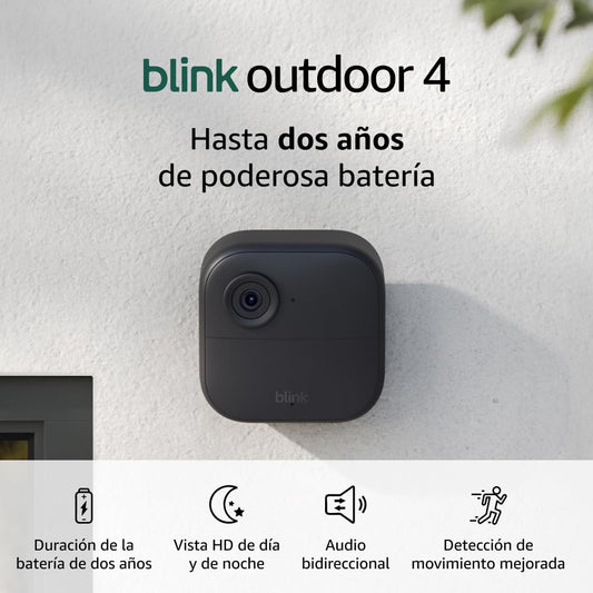 Blink Outdoor 4 (modelo más reciente), Cámara de seguridad inalámbrica inteligente.