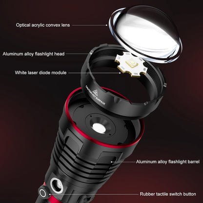 Linterna recargable Skyfire, alta luminosidad, 40000 mAh, Correa y Lente.