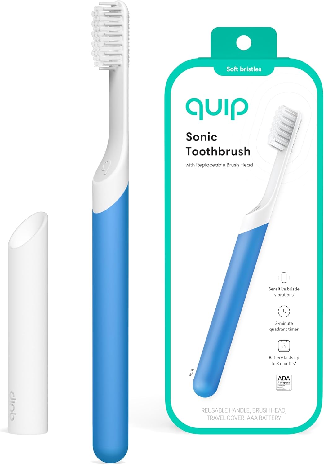 Cepillo de dientes eléctrico Quip con funda de viaje Color azul
