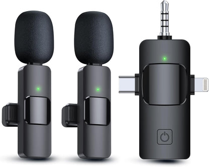 Micrófonos inalámbricos 3 en 1 para iPhone Android (USADO)