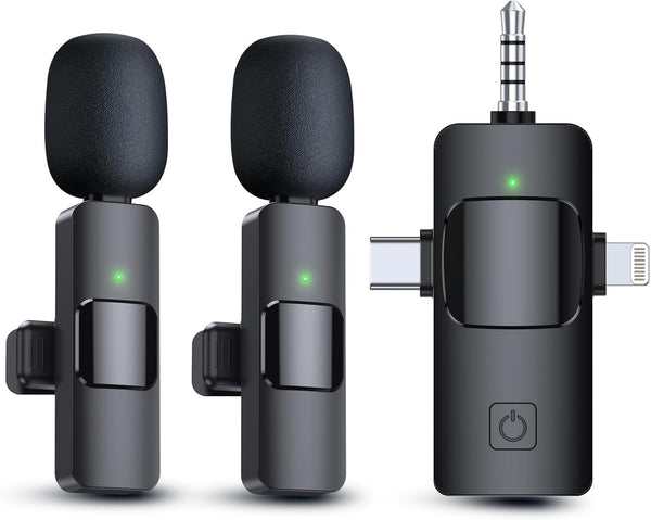 Micrófonos inalámbricos 3 en 1 para iPhone Android (USADO)
