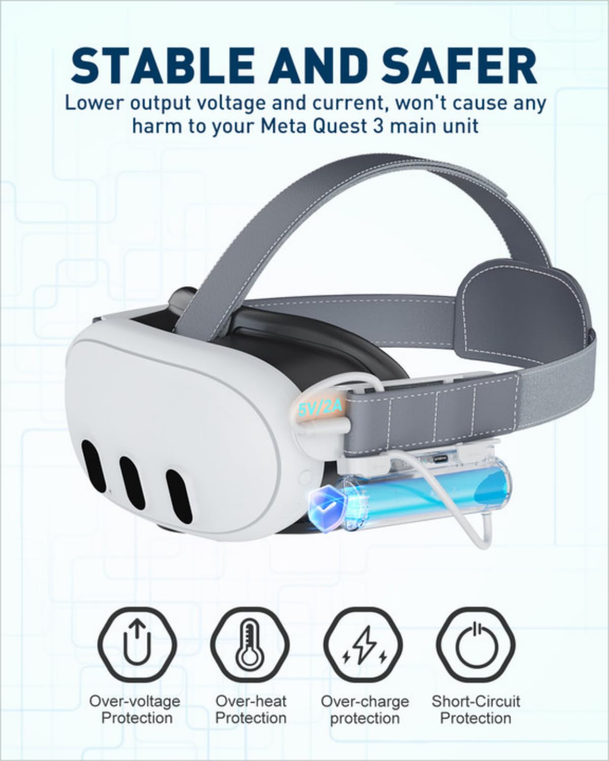 Batería externa para Meta Quest 3, 5000mAh, 1,5 a 2hr Extra.(USADO)