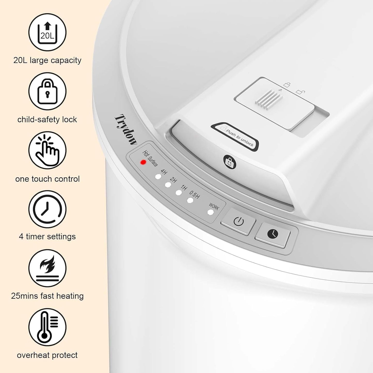 Cubo calentador de toallas de gran capacidad.(USADO).
