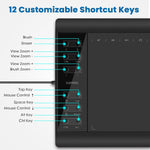 Tableta de dibujo grafico de 10 x 6", compatible con PC/Mac/Android iOS.