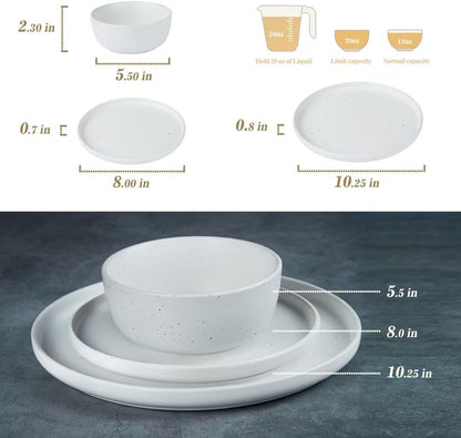 Vajilla Famiware 12 Piezas Gres Blanco Elegante