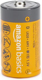 Pilas alcalinas AmazonBasics tipo D de 1.5V 12 pilas