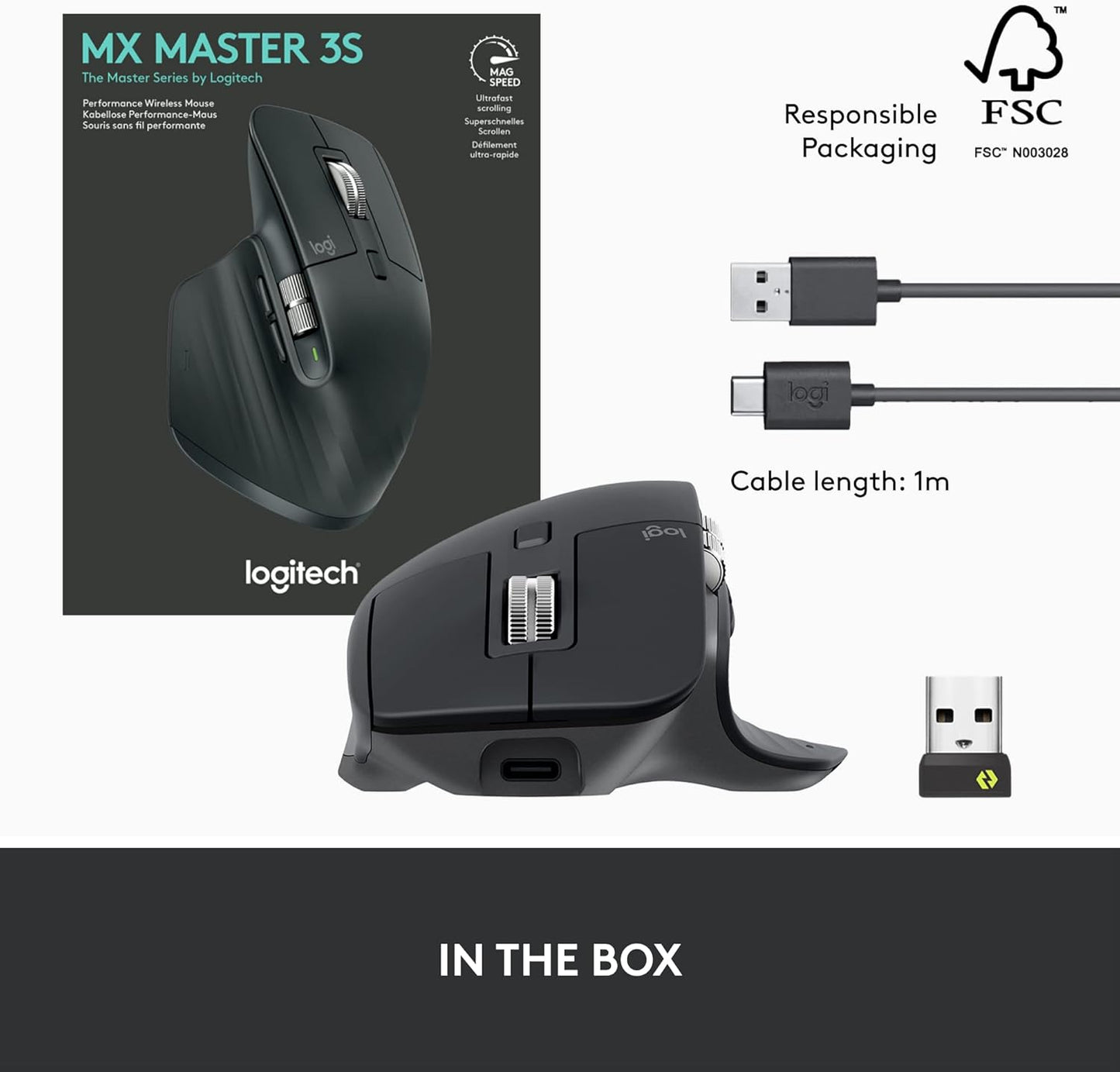 Mouse Inalámbrico Logitech MX Master 3S Scrolling Ultra-rápido, 8K dpi.